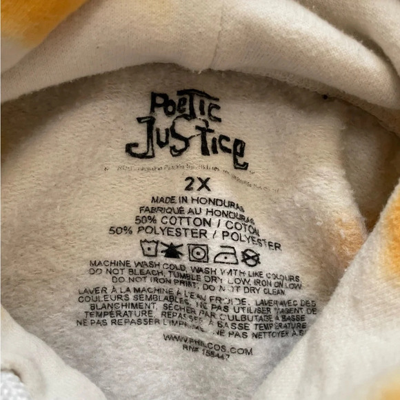 Poetic Justice - Tupac Women’s 2X Cropped Hooded Sweatshirt - Picture 3 of 6